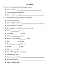 Worksheets are ser estar, ser estar, ser estar wksht, a unit on ser versus estar the two spanish verbs that, ser o estar, ser and estar spanish answer key, the verbs to know ser estar, in the following decide if each blank should be a form of. Basic Ser Vs Estar Worksheet 1 By Solamente Stolz Tpt