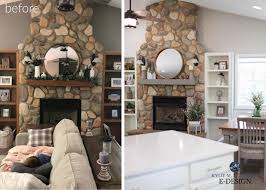 Painted stone fireplace before and after. Kylie M Interiors How To Update Your Fireplace 5 Easy Update Ideas