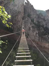 Do you have the courage to cross the suspension bridge at Nelson Rocks in  West Virginia's Pendleton County? 😳 Photo: David Smith