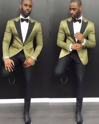 Young Men Suits 2019 Notch Lapel Groom Wedding Tuxedos 2 Pieces Arm Green Satin Men Party Tuxedo With Black Pants Cocktail Attire Men Wedding Suits Men Tuxedo For Men