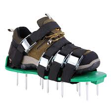 Featuring 2 metal buckles and 2 adjustable strong straps, therefore they will securely fit your normal shoes or boots. Ohuhu Lawn Aerator Shoes 4 Adjustable Straps Aluminium Alloy Buckles 1 Heel Elastic Band Heavy Duty Spiked Sandals For Aerating Your Lawn Or Yard
