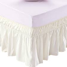 Check spelling or type a new query. Amazon Com Meila Wrap Around Bed Skirt Three Fabric Sides Elastic Dust Ruffled 16 Inch Tailored Drop Easy To Install Fade Resistant Ivory Queen King Home Kitchen