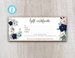 Birthday Gift Certificate Template Google Docs Nautical Floral Gift Certificate Template Printable Gift Etsy Gift Certificate Template Printable Gift Certificate Gift Card Template