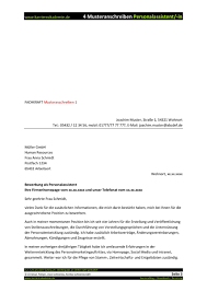 4 X Anschreiben Personalassistent M W Karriereakademie