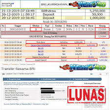 Bukti Pembayaran Lunas Bermain Di Nemo4d Periode Mainan Tanggal
