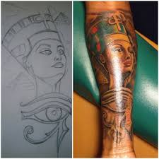 African Queen Black Pride Black Culture Tattoos Tattoo Ink Queen She Is Beautiful Forearm Nefertiti Eye Of Ra Egyptian Pyramids Inkhead Nefertiti Tattoo Queen Nefertiti Tattoo African Queen Tattoo