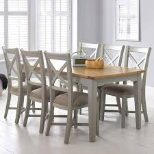 Kitchen table with 6 chairs good condition, 2 chairs are worn. Bordeaux Painted Light Grey Large Extending Dining Table 6 Chairs Seats 6 8 Costco Uk