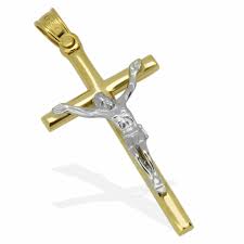 Real gold dainty cross pendant necklace gift for her. Aion 18k Solid Gold Cross Crucifix Pendant Mens Yellow White Gold Jesus Christ Ebay