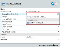 create line and area charts outsystems