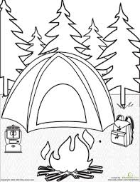 This lantern is a carved pumpkin head with a frightening or funny face that glows thanks to the candle. Get Ready For Camping With This Fun Coloring Page Which Features A Tent Campfire Back Camping Coloring Pages Camping Theme Preschool Camping Theme Classroom