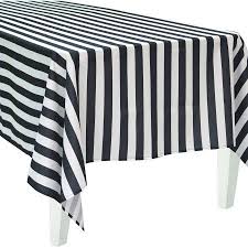 Black And White Striped Tablecloth Bigbolo Black And White Striped Rectangular Polyester Tablecover In 2020 Black White Tablecloth Rectangle Table Striped Table