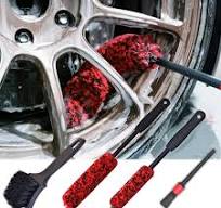 Wheel Brushes for Cleaning Wheels (4 Pro Pack)- 2X Soft Wheel Cleaning  Woolies Brush, Detailing Brush and Stiff Tire Brush, Scratch Free Durable  Car ...