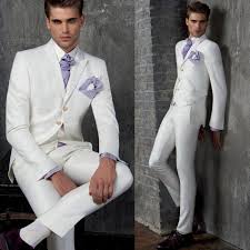 New Custom Made White Men Wedding Suit Fitted Prom Suits Wedding Suits Men 3 Piece Suit Wedding