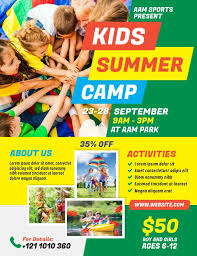 Kids Summer Camp Flyer In 2020 Summer Camps For Kids Education Poster Summer Kids