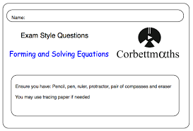 The corbettmaths textbook exercise on simultaneous equations: Corbettmaths On Twitter Forming And Solving Equations Video Http T Co Hy4jfvmvoy And Practice Questions Https T Co 8f9lpbpuou Http T Co Bq05honoce