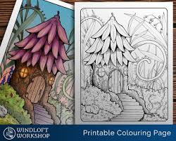 Take a look at the images below and click on any of them to view and print your copy. Fairy Home Coloring Page Fairy House Magic Garden Fairy Etsy