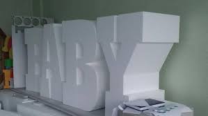 Baby Letters Set Of 4 Giant Styrofoam Letter Table Base Etsy In 2020 Baby Letters Styrofoam Letters Table Base