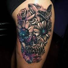 This is a nice twist from the usual sugar skull tattoo design. 94 Skull Tattoos That Will Reveal The Badass Out Of You