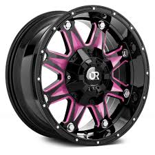 Black And Blue Rims 20 Rtx Spine Gloss Black With Pink Accents Pink Jeep Accessories Pink Jeep Pink Wheels