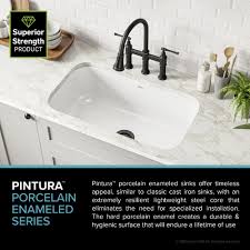 This winpro premium hand crafted granite quartz sink will create beauty and splendor in your kitchen. Kraus Pintura Undermount 31 5 White Enameled Steel Single Bowl Kitchen Sink At Menards