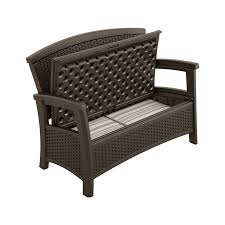Suncast wicker brown patio & garden tables. Suncast Elements Furniture Storage Bench