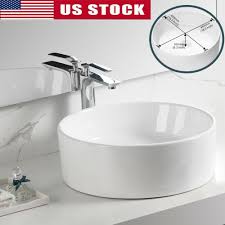 bathroom round ceramic vessel sink bowl