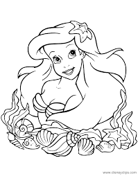 Ariel and flounder are swimming together. Ariel Online Coloring Pages Iconmaker Info