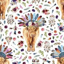 Boho Cow Fabric Wallpaper And Home Decor Spoonflower