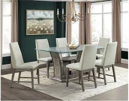 Get free shipping on qualified glass dining room sets or buy online pick up in store today in the furniture department. Elements International Dapper Grey Glass Dining Table With 4 Chairs Set Dpr300dtc 4xdpr300scn Miskelly Furniture