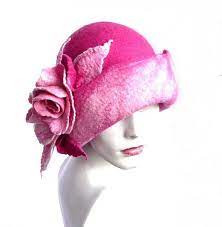 Pink Felt Hat Felt Cloche Hat Felted Hat Hat Fapper 1920 Hat Etsy Cloche Hat Felt Hat Hats For Women