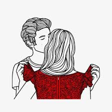 Black And White Kiss Clipart Kiss The Couple Outline Art Couple Illustration Illustration Girl