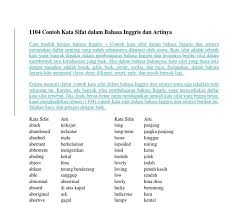 Pencarian anda nosional tidak ditemukan di kamus besar bahasa indonesia. Kata Sifat Dalam Bahasa Inggris
