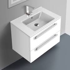Just install some shelves under the sink to maximize storage, and you can put as much stuff as you would in an. Space Saving Bathroom Vanities Thebathoutlet Com