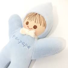 タオル地のベビーぬいぐるみ ベビーラトルになっているリサ人形 赤ちゃん ぬいぐるみ 人形 ぬいぐるみ