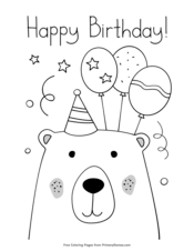 Care bears with a ball. Happy Birthday Coloring Pages Free Printable Pdf From Primarygames