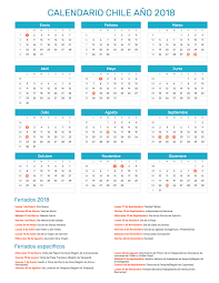 O próximo feriado no chile no ano 2021 é no dia 21 de maio 2021: Calendario De Chile Ano 2018 Feriados