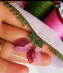 hanimlarin cok tercih ettigi motifli havlu kenari igne oyasi modelleri 2021 boncuklu desenler oya ornekleri el kina