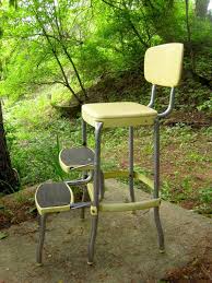 Vintage 1950s Stylaire Chair Fold Out Step Stool Yellow And Etsy Vintage Stool Cool Bar Stools Step Stool