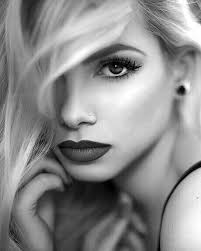 Black And White Headshots Female Kaja Black And White Grayscale European Blond Woman Female Face Eyes And Lips Portrait Photogr Photography Poses Women Face Photography Photography Women