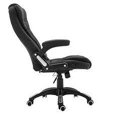 Executive Recline Extra Padded Office Chair Standard Black Fabric Daal S Home
