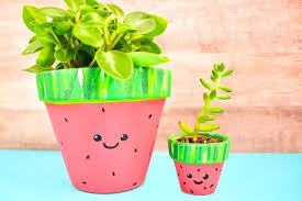 I did this project with clay flower pots. How To Make Painted Terracotta Pots Watermelon Painted Planter Ideas