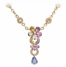 Maybe you would like to learn more about one of these? Bulgari Bvlgari Multicolor Sapphire Diamond Gold Flower Necklace Hushhush Com