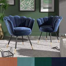 Shop for set of 2 dining chairs in dining chairs. Shop For Angela Black And Gold Metal Leg Velvet Seashell Accent Chair Set Of 2 By Inspire Q Bold Get Free Shipping On Everything At Overstock Your Online Furniture Outlet Store Get 5 In Rewards With Club O 31512676