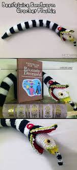 Beetlejuice Sandworm Crochet Plushie Large Size 24 Etsy Crochet Geek Halloween Crochet Diy Crochet
