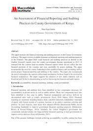 Pdf An Assessment Of Financial Reporting And Auditing Practices In County Governments Of Kenya