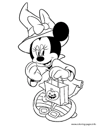 Print Minnie Mouse As A Witch Disney Halloween Coloring Pages Halloween Coloring Book Disney Halloween Coloring Pages Disney Coloring Pages