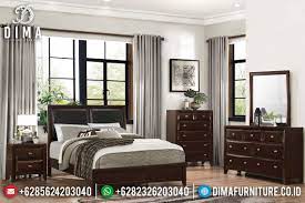 Furniture Jepara Tempat Tidur Jati Minimalis Natural Rose Wood Glossy Mmj 0560 Set Kamar Tidur Kamar Tidur Kontemporer Tempat Tidur