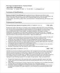 Free 7 Sample Business Analyst Resume Templates In Pdf Ms Word