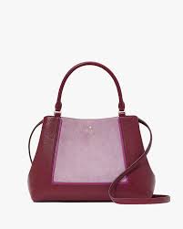 Lena Suede Colorblock Medium Satchel