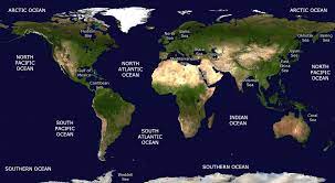 Oceans And Seas Of The World Map Oceans & Seas Of The World